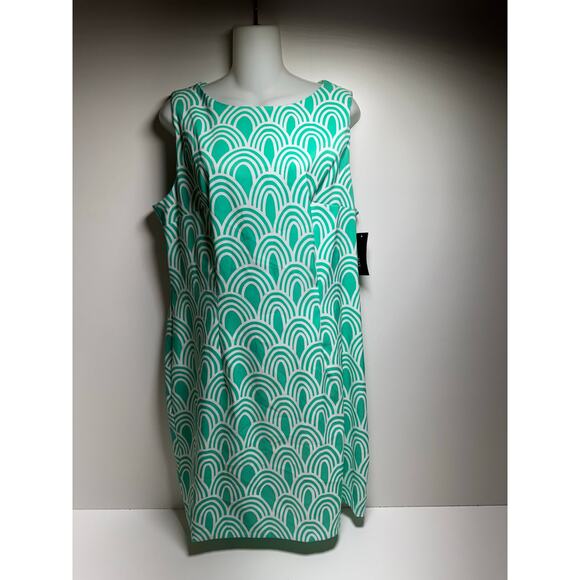 Alyx Dress Mint Green White Sleeveless Women’s Sz 18 Summer Plus Size Career - Picture 7 of 9